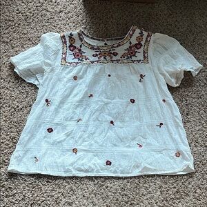 Knox Rose White Floral Embroidered Blouse